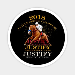 2018 Triple Crown Champion Justify Horse Racing Design Magnet